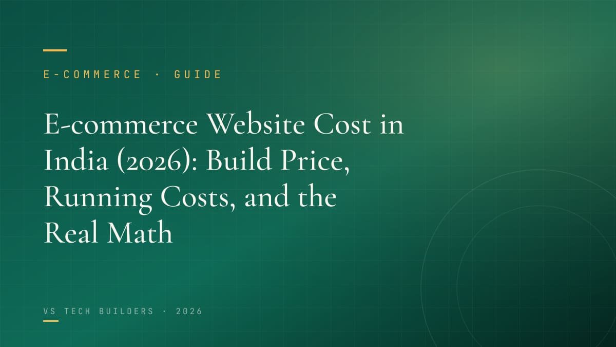 E-commerce Website Cost in India (2026): Build Price, Running Costs, and the Real Math